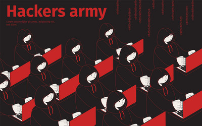 army of hackers background vector image