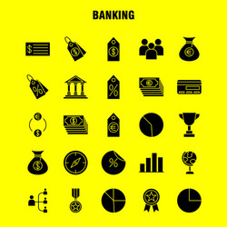banking solid glyph icon for web print and mobile vector image