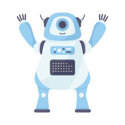 blue modern robot and humanoid bot with smiling vector image