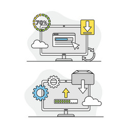 computer diagnostics and repair monitor vector image