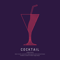 For bar menu alcoholic cocktail vector