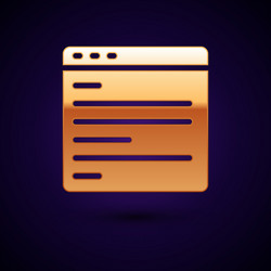 gold computer api interface icon isolated on black vector image
