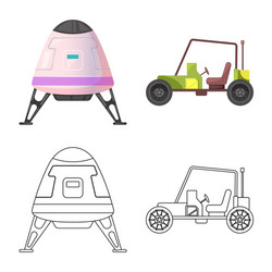 isolated object of mars and space symbol set vector image