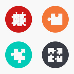 modern puzzle colorful icons set vector image