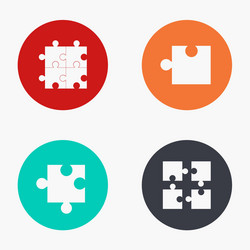 Modern puzzle colorful icons set vector