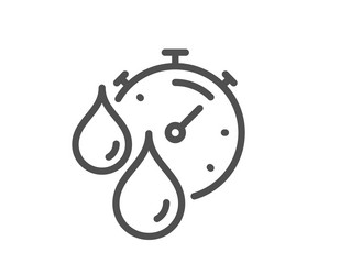 Paint drying time line icon timer with dye drops vector