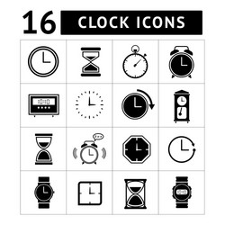 set of time and clock vector image