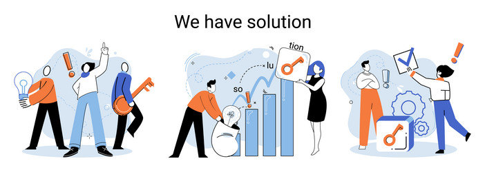 solution as result of work business team vector image