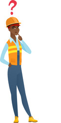 thinking builder with question mark vector image