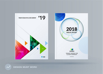 brochure design triangular template colourful vector image