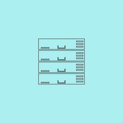 computer server icon flat design vector image