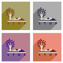 concept of flat icons with long shadow vector image