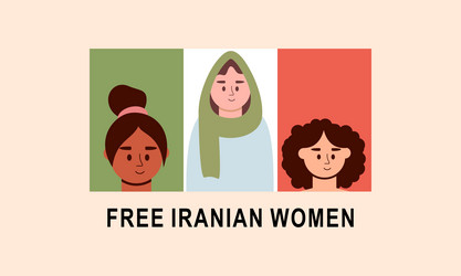Iranian women protesting together Royalty Free Vector Image