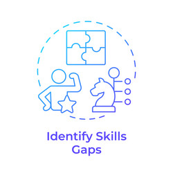 identifying skills gaps blue gradient concept icon vector image