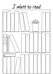 Minimalist Reading Planner with Bookshelf vector image