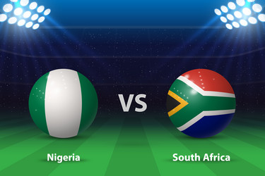 Nigeria vs south africa knockout semi-final stage Vector Image
