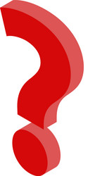 quest red question icon isometric style vector image