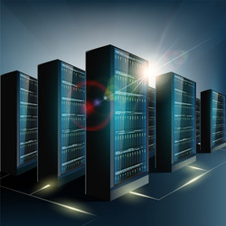 Server Room in Datacenter Network vector image
