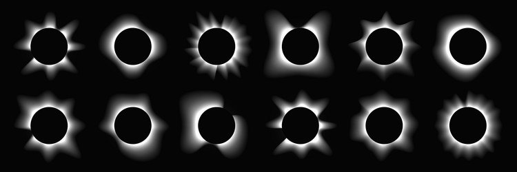 set of circle illuminate light frames vector image