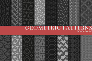 set of geometric seamless patterns vector image