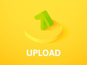 Upload isometric icon isolated on color vector