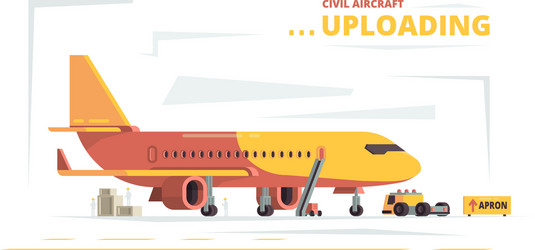 cargo plane upload civil aircraft technical cars vector