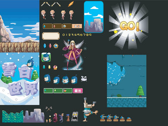 complete set of level button game ui pop-up icon vector image
