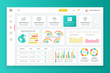 dashboard admin panel design template vector image