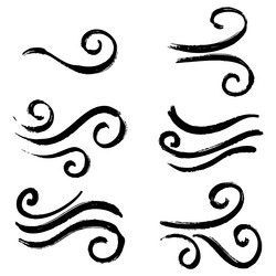 doodle sketch style of wind gust cartoon hand Vector Image