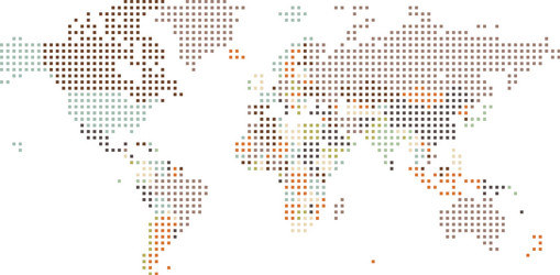 dotted world map of square dots vector image