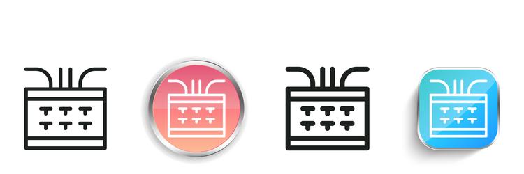 fuse box icon thin linear regular and button vector image