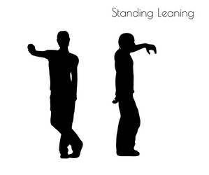 man in standing leaning pose on white background vector image