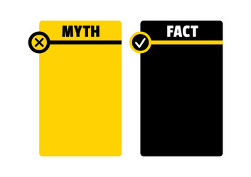 Myth and fact check list infographic set vector