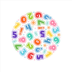 numbers in circle design template with decorative vector image