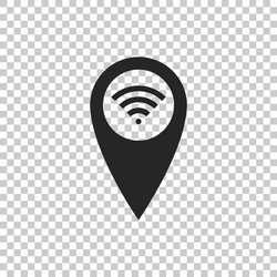 pointer map with wifi internet signal connection vector image