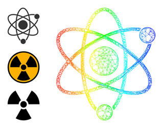 Spectrum gradient network mesh atomic icon vector