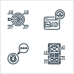user experience line icons linear set quality vector image