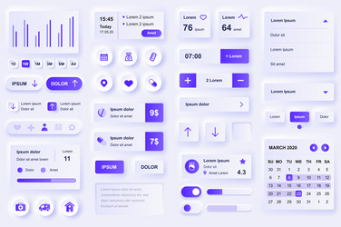 user interface elements for medical mobile app vector image