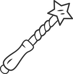 Witch wand linear icon thin line wizard magic vector