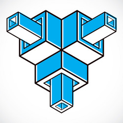 3d engineering abstract shape made using cubes vector image