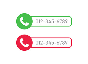 call us button icon in flat style phone number vector image