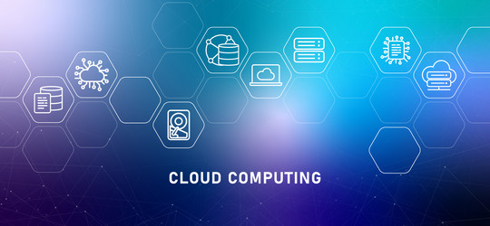 cloud computing online server gradient header vector image