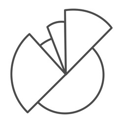 hyperbolic pie chart with increased parts thin vector image