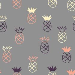simple pineapple doodle repeat pattern design vector image