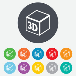 3d print sign icon cube printing symbol vector image