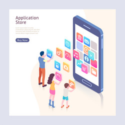 App Store Isometric Concept vector image