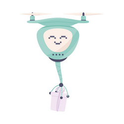 modern drone robot and humanoid bot with smiling vector image