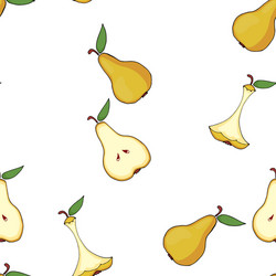 pear whole half core seamless pattern vector