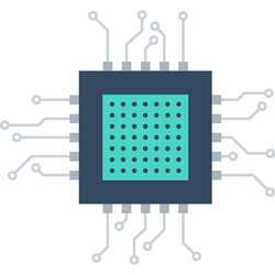 processor flat web icon vector image