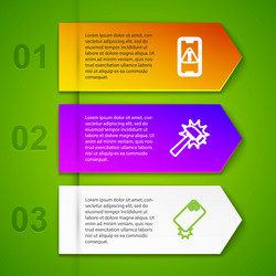 set line mobile with exclamation mark hammer vector image